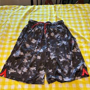 AND1 Black and Red Athletic Shorts